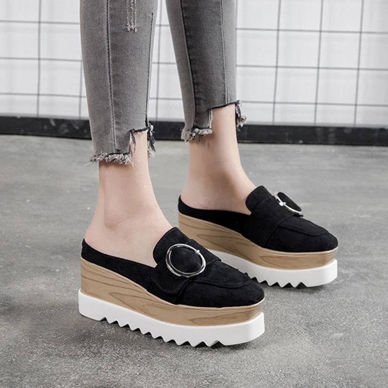 Platform Heels Mules Woman metal buckle Wedges Slides Summer Oxford square toe Shoes loafers Sandalias mujer pink khaki black
Platform Heels Mules Woman metal buckle Wedges Slides Summer Oxford square toe Shoes loafers Sandalias mujer pink khaki black