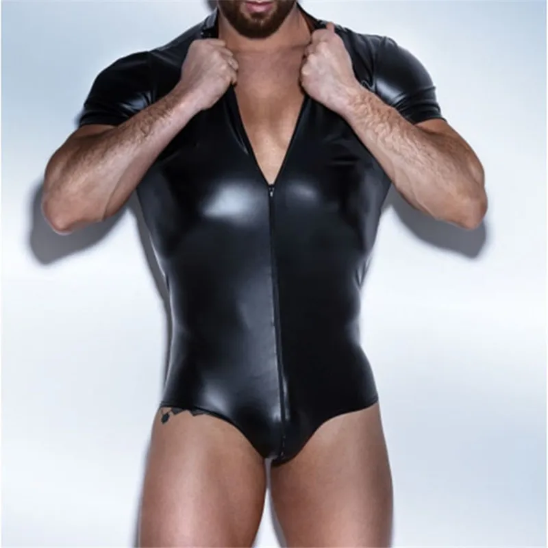 New Sexy Men's Undershirts Faux Leather Leotard Bodysuits Jumpsuit Swimwear One-piece Swimsuit Wrestling Undershirts Sleepwear
New Sexy Men's Undershirts Faux Leather Leotard Bodysuits Jumpsuit Swimwear One-piece Swimsuit Wrestling Undershirts Sleepwear