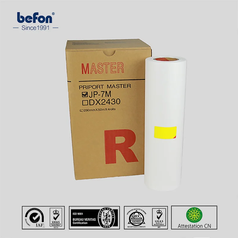 befon Master Roll JP 7 JP-7 JP-7M JP7M B4 CPMT21 21 4 Rolls/box Compatible for Ricoh JP750 JP780 750 780
befon Master Roll JP 7 JP-7 JP-7M JP7M B4 CPMT21 21 4 Rolls/box Compatible for Ricoh JP750 JP780 750 780