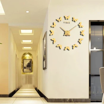 2020 New butterfly pattern clock watch wall clock 3D acrylic mirror home decoration living room quartz needle free shipping
2020 New butterfly pattern clock watch wall clock 3D acrylic mirror home decoration living room quartz needle free shipping