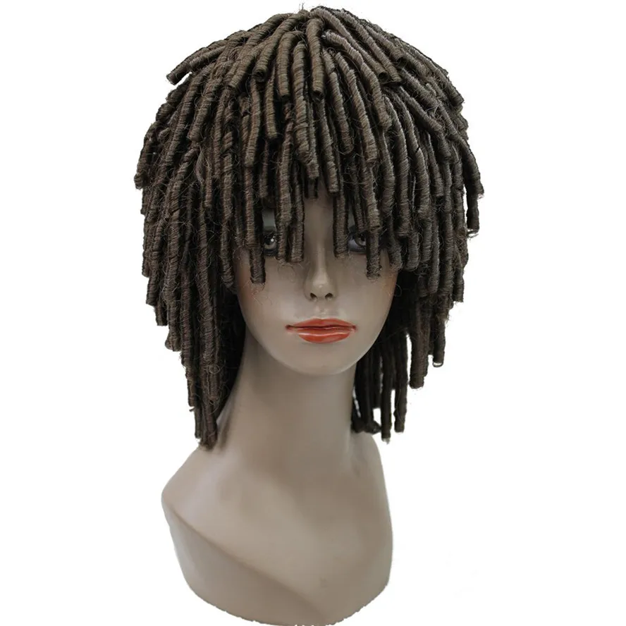 

StrongBeauty Dreadlock Hair African braids Wig Blonde/Brown Corkscrew Curls Medium length Synthetic wigs