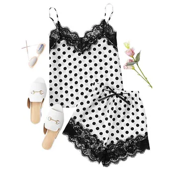 Fashion Girls Cute Lace Embroidered Silk Dot Underwear And Shorts Pajama Set Mulheres Ropa Para El Hogar Nocturne B1
Fashion Girls Cute Lace Embroidered Silk Dot Underwear And Shorts Pajama Set Mulheres Ropa Para El Hogar Nocturne B1