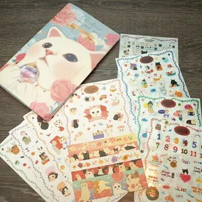 1pcs cute kitten transparent sticker creative diy diary album decoration jetoy set 8 a generation | Канцтовары для офиса и