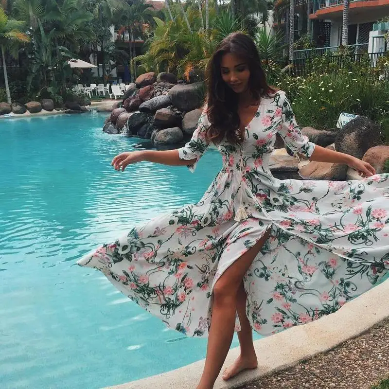 KHALEE YOSE Summer Floral Boho Maxi Dresses Women Beach Long Dress Gypsy Elastic Waist Split Button Front Chic Plus Size Dress
KHALEE YOSE Summer Floral Boho Maxi Dresses Women Beach Long Dress Gypsy Elastic Waist Split Button Front Chic Plus Size Dress