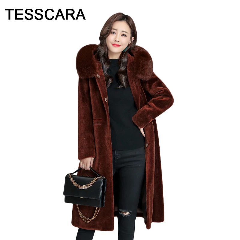 Women Winter Long Sheepskin Jacket Coat Hooded Big Fur Warm Plush Outwear Office Lady 2018 Plus Size Elegant Female Brand Coats
Women Winter Long Sheepskin Jacket Coat Hooded Big Fur Warm Plush Outwear Office Lady 2018 Plus Size Elegant Female Brand Coats