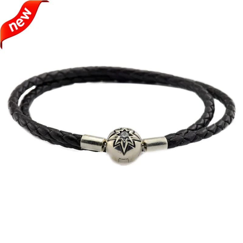 Black Leather Bracelets with Starry Sky Clasp for Women DIY Jewelry Making Fits European Bead Charm 100% 925 Sterling Silver
Black Leather Bracelets with Starry Sky Clasp for Women DIY Jewelry Making Fits European Bead Charm 100% 925 Sterling Silver