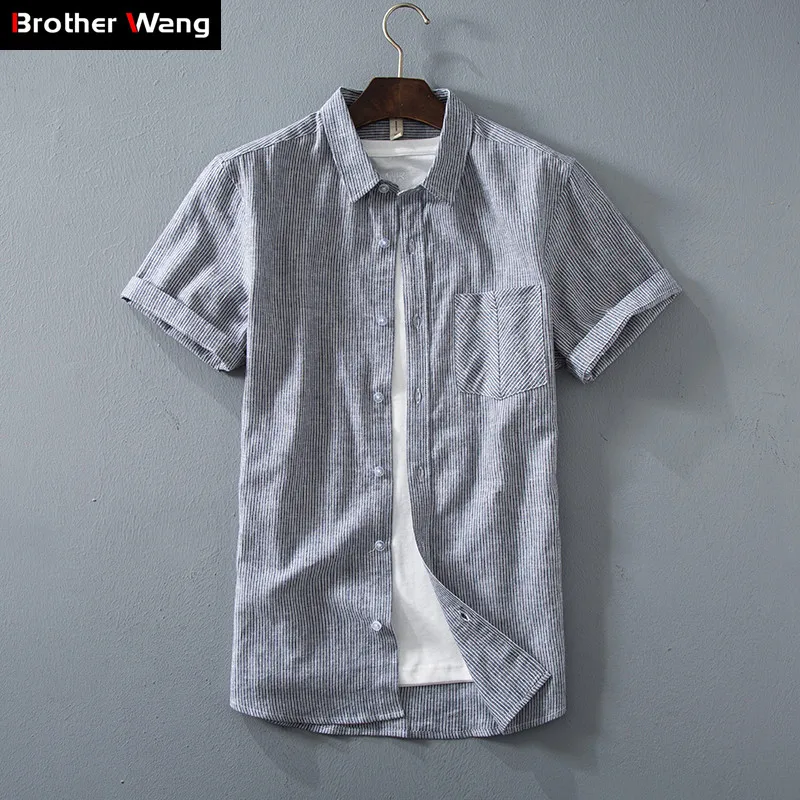 4 Colors Brand Clothes Summer Men's Striped Linen Shirt 2019 New Fashion Casual Flax Short Sleeve Shirt Male Beige Navy
4 Colors Brand Clothes Summer Men's Striped Linen Shirt 2019 New Fashion Casual Flax Short Sleeve Shirt Male Beige Navy