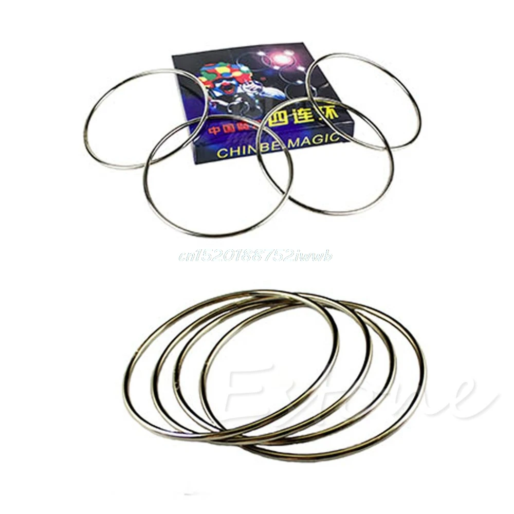 4 Magic Chinese Linking Rings Set Magnetic Lock Kids Party Show Stage Trick #T026#
4 Magic Chinese Linking Rings Set Magnetic Lock Kids Party Show Stage Trick #T026#