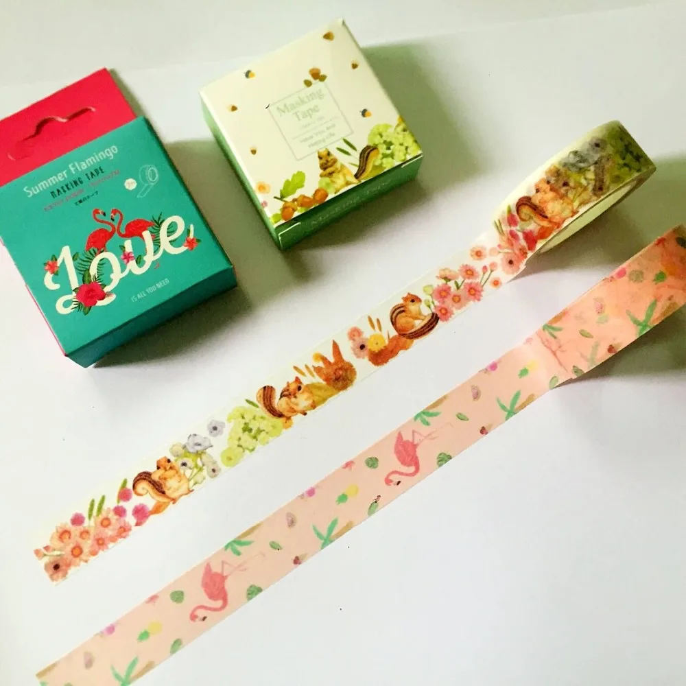 Free shipping Lovely 15mm*10m high quality washi paper tape/Box package/Squirrel and Flamingo masking japan washi tape
Free shipping Lovely 15mm*10m high quality washi paper tape/Box package/Squirrel and Flamingo masking japan washi tape