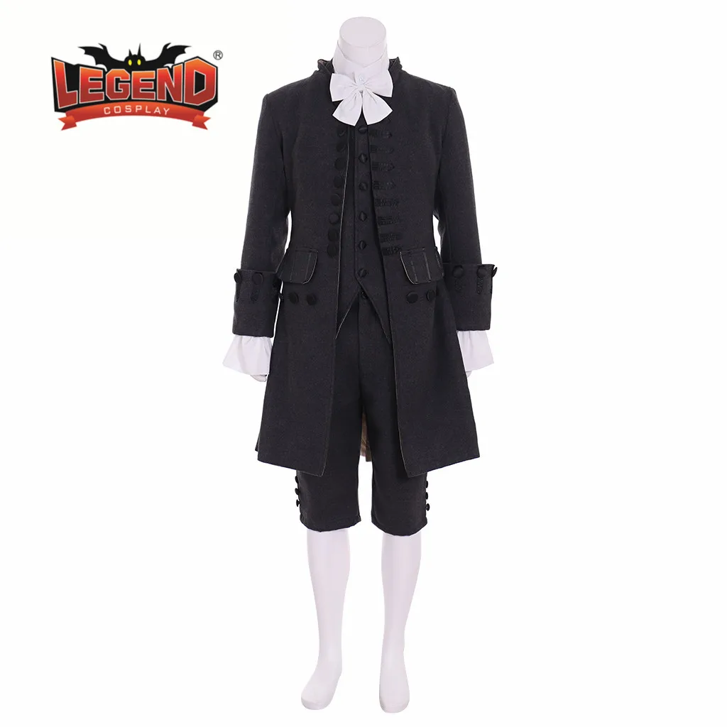 Colonial Uniform 17th 18th Century colonial outfit Cosplay Men's black Rococo Medieval 18th Century cosplay costume outfit suit
Colonial Uniform 17th 18th Century colonial outfit Cosplay Men's black Rococo Medieval 18th Century cosplay costume outfit suit