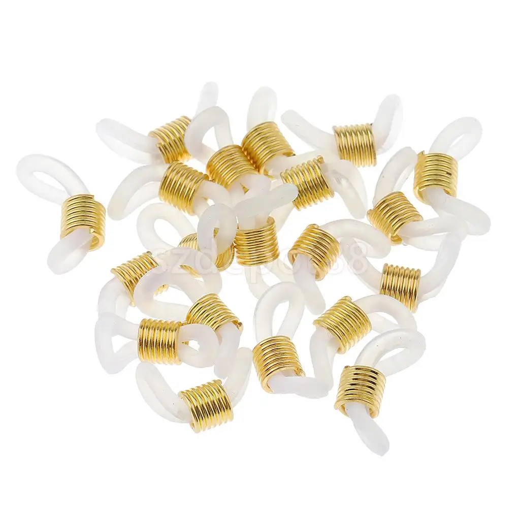 65 Pieces Wholesale Bulk Eyeglass Spectacle Strap Holder Anti-slip Loop Ends Rubber Cooper Findings Retainer Supply