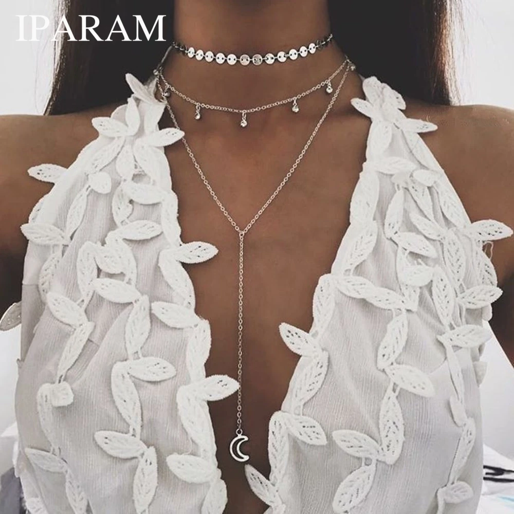 IPARAM Bohemia Multilayer Necklace Wafer Chain Crystal Pendant Moon Necklace Layered Ethnic Women Gift Jewelery
IPARAM Bohemia Multilayer Necklace Wafer Chain Crystal Pendant Moon Necklace Layered Ethnic Women Gift Jewelery