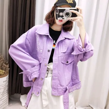 Spring Autumn Violet Yellow Green Pink Jackets Women Jean Outerwear Long Sleeve Basic Coats Korean Casual Denim Jacket Female
Spring Autumn Violet Yellow Green Pink Jackets Women Jean Outerwear Long Sleeve Basic Coats Korean Casual Denim Jacket Female