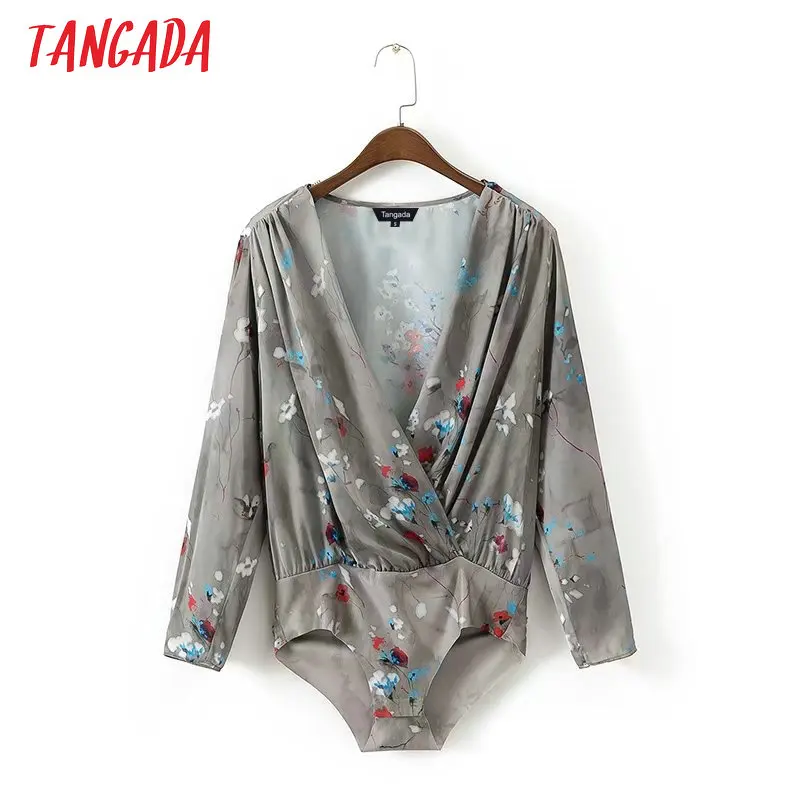 Tangada Fashion Women Floral Print Gray Body Blouse Sexy Deep V-neck Bow Bodysuit Shirt Long Sleeve Playsuit Tops XD14
Tangada Fashion Women Floral Print Gray Body Blouse Sexy Deep V-neck Bow Bodysuit Shirt Long Sleeve Playsuit Tops XD14