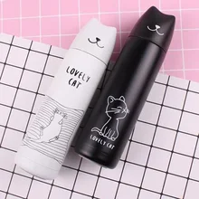 Cute Thermos Cat Vacuum Thermal Mug Flasks Thermos 500ml Student Lovers Thermos Stainless Steel Coffee Bottle
