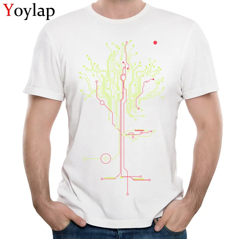 Dominant Casual T Shirt Round Neck 100% Cotton Tree of tomorrow Mens Tops Tees Short Sleeve Summer Casual Tee Shirts white