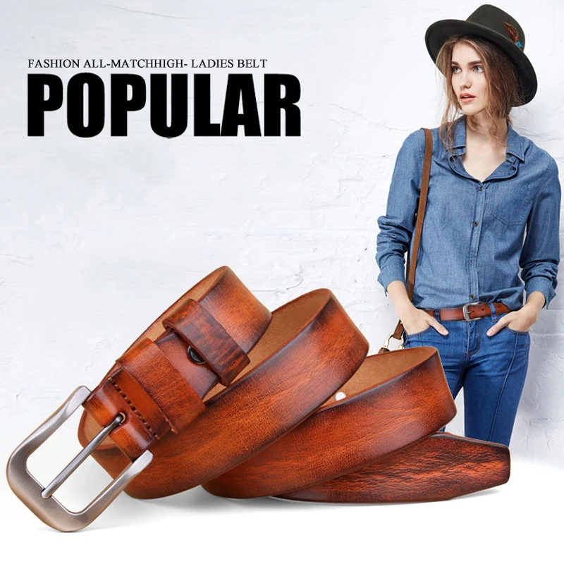 New Genuine Leather Belts For Women Fashion Pin Buckle Woman Belt High Quality Frist Layer Cowskin Jeans Strap Cinto Feminino
New Genuine Leather Belts For Women Fashion Pin Buckle Woman Belt High Quality Frist Layer Cowskin Jeans Strap Cinto Feminino