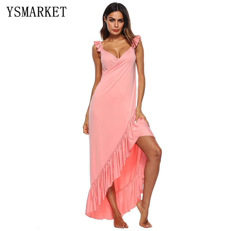 F073 2018 Sexy Backless Women Summer Solid Color Beach Dress V-neck Spaghetti Strap Women Maxi Cover ups Outdoor Dress vestidos
F073 2018 Sexy Backless Women Summer Solid Color Beach Dress V-neck Spaghetti Strap Women Maxi Cover ups Outdoor Dress vestidos