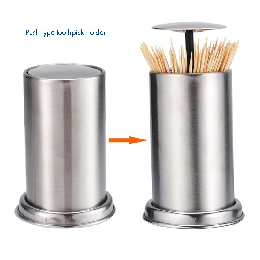 Push Type Retractable Toothpick Holder Stainless Steel Toothpick Container Cocktail Toothpick Round Storage Box for Home Bar
Push Type Retractable Toothpick Holder Stainless Steel Toothpick Container Cocktail Toothpick Round Storage Box for Home Bar