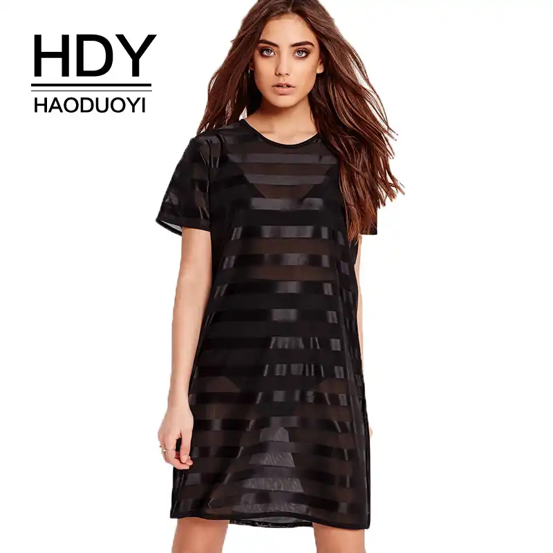 chiffon sleeve black shift dress