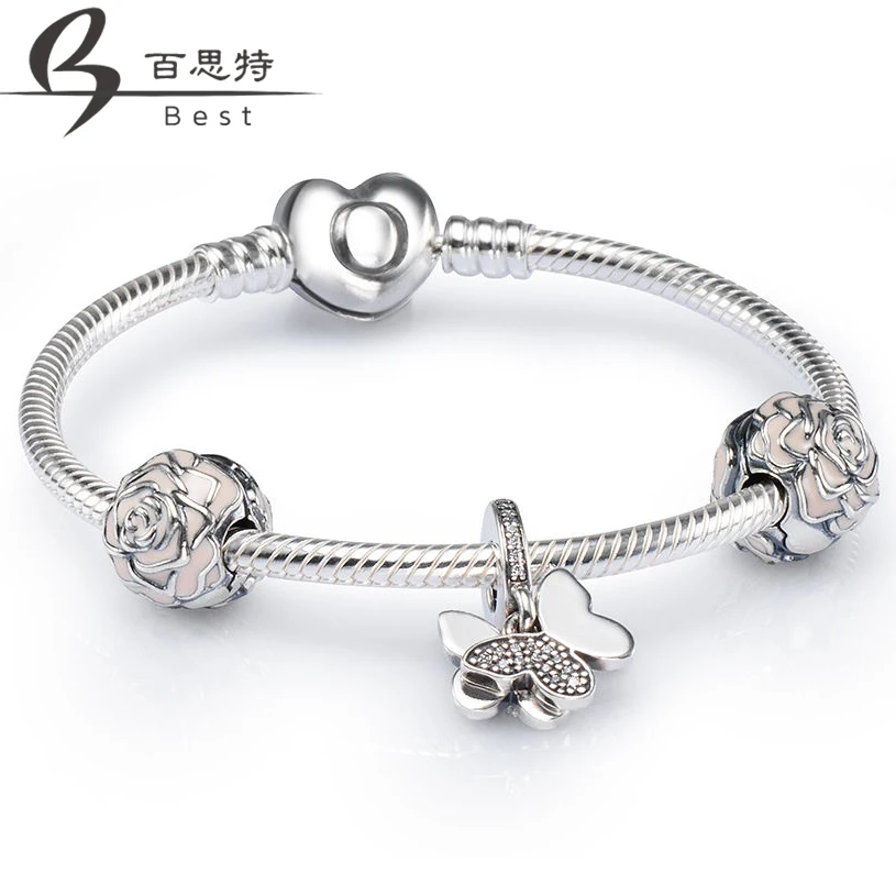 BEST 925 Sterling Silver FLUTTERING BUTTERFLY CHARM BRACELET SET fit DIY Original charm Bracelets jewelry A set 
BEST 925 Sterling Silver FLUTTERING BUTTERFLY CHARM BRACELET SET fit DIY Original charm Bracelets jewelry A set