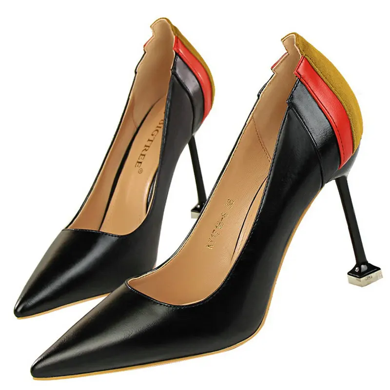 Size34-39 Woman High Quality Patchwork Pumps Pointed Toes 9.5CM High Heels Shoes Female Slip-on Career Parties Dress Shoes Woman
Size34-39 Woman High Quality Patchwork Pumps Pointed Toes 9.5CM High Heels Shoes Female Slip-on Career Parties Dress Shoes Woman