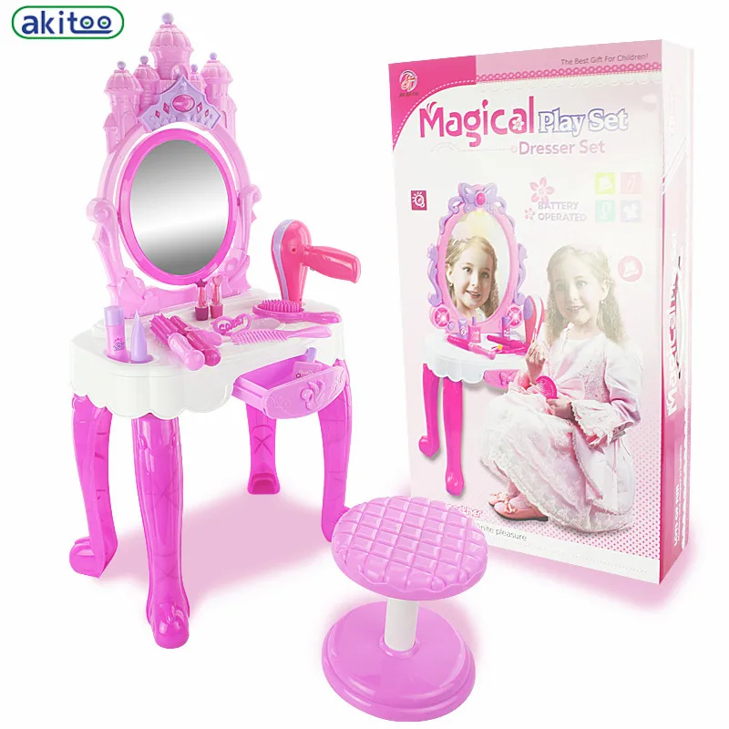 New Arrival Girl Play Dressing Table Set Simulation Music Light Puzzle Educational Toys for Girl's Best Gift Child Makeup Kit
New Arrival Girl Play Dressing Table Set Simulation Music Light Puzzle Educational Toys for Girl's Best Gift Child Makeup Kit