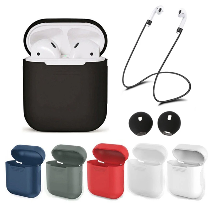 3 in 1 Silicone Case protective Cover for Iphone Airpods with Anti-Lost Strap Ear Cap for Air pods bluetooth Headphone Earphone
3 in 1 Silicone Case protective Cover for Iphone Airpods with Anti-Lost Strap Ear Cap for Air pods bluetooth Headphone Earphone