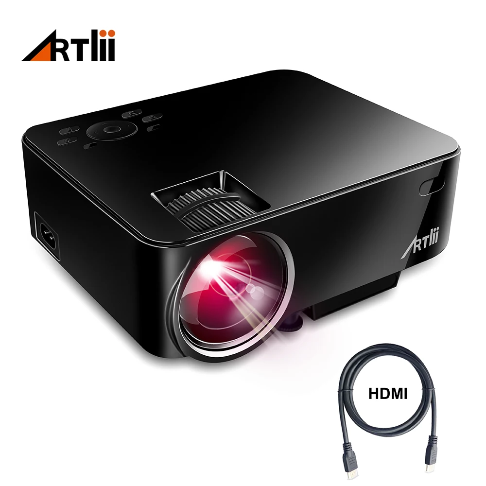 Artlii Мини проектор домашний кинотеатр видео портативный Поддержка 1080P LCD для