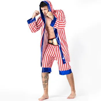 New Europe and America Men Boxing Champion Halloween Costumes Modern Red Stripe Adult Game Clothing Top+Pants +Girdle L1862175
New Europe and America Men Boxing Champion Halloween Costumes Modern Red Stripe Adult Game Clothing Top+Pants +Girdle L1862175
