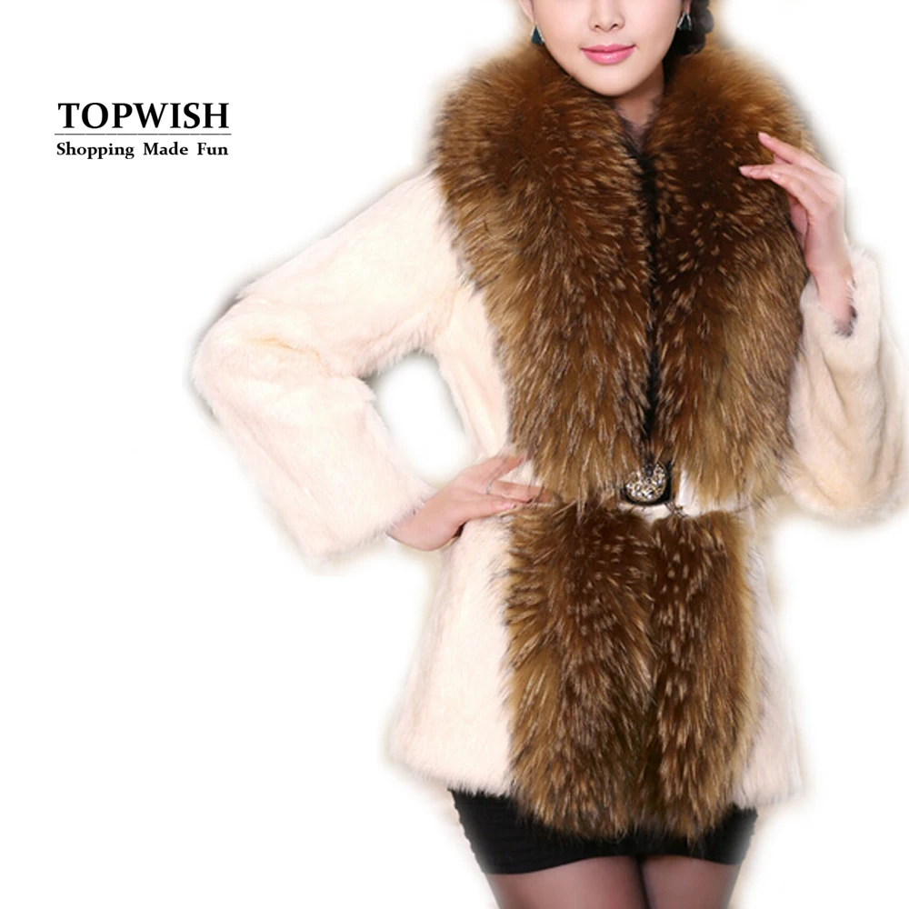 Luxury Full Pelt Rabbit Fur Warm Thick Coat with Big Raccoon Fur Collar Nature Fur Jacket TFP802
Luxury Full Pelt Rabbit Fur Warm Thick Coat with Big Raccoon Fur Collar Nature Fur Jacket TFP802