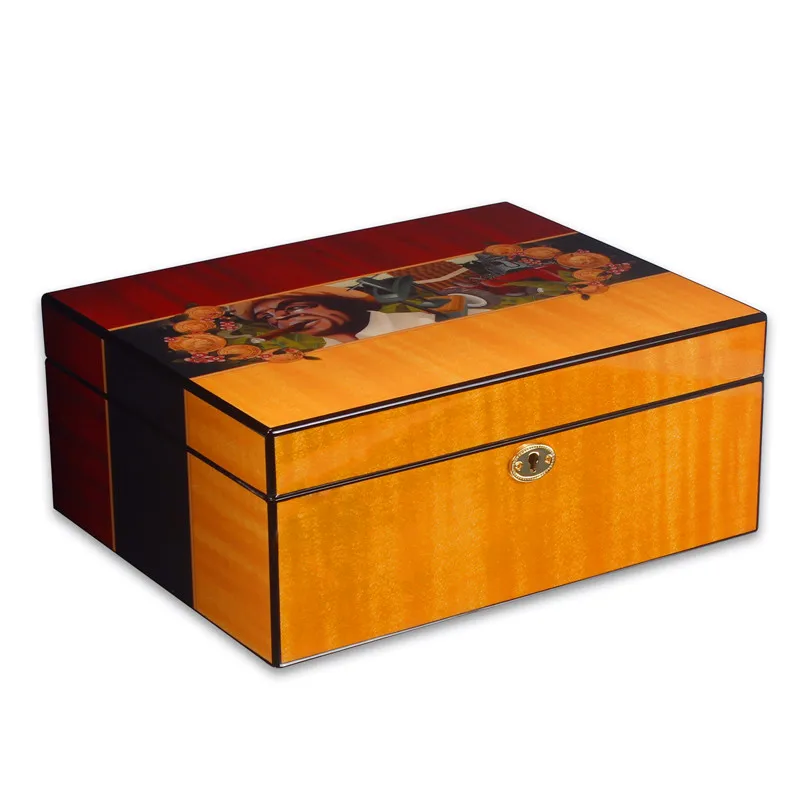Luxury Retro Style High Glossy Finish Cuban Removable Tray Cigar Humidor Nice Storage Box W/ Hygrometer, Humidifier
Luxury Retro Style High Glossy Finish Cuban Removable Tray Cigar Humidor Nice Storage Box W/ Hygrometer, Humidifier