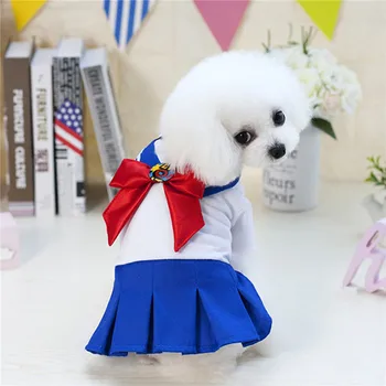Pets Dogs Dress Spring Summer Small Dogs Puppy Bow Navy Sailor Dress Solid Color Short Sleeve Dogs Princess Dress Wrinkle Skirts
Pets Dogs Dress Spring Summer Small Dogs Puppy Bow Navy Sailor Dress Solid Color Short Sleeve Dogs Princess Dress Wrinkle Skirts