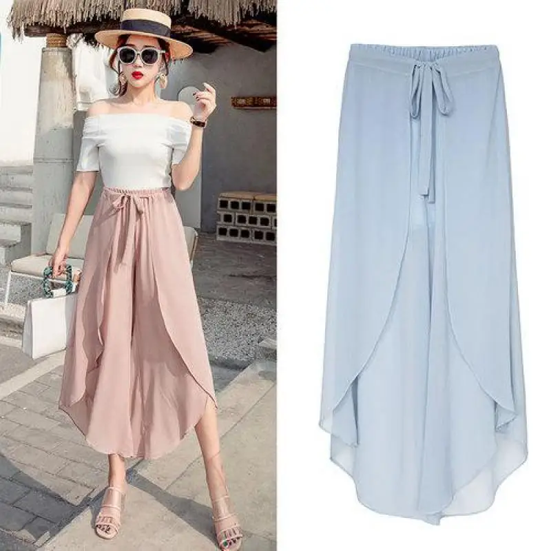 2019 Summer Joker Slacks For Women Solid High Waist Loose Wide Leg Pants Korean Fashion Ladies Casual Chiffon Skirt Trousers
2019 Summer Joker Slacks For Women Solid High Waist Loose Wide Leg Pants Korean Fashion Ladies Casual Chiffon Skirt Trousers