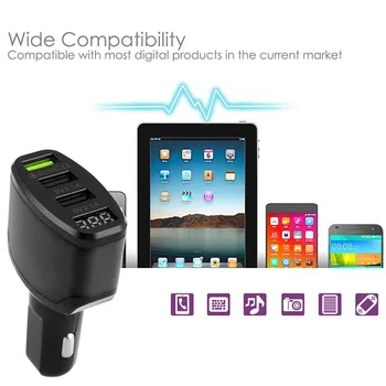 Hot 3 USB Ports Car Charger LED Display QC 3.0 Fast Charging Adapter for Android IOS JLD
Hot 3 USB Ports Car Charger LED Display QC 3.0 Fast Charging Adapter for Android IOS JLD