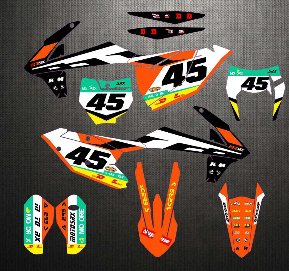 For KTM 125 250 300 350 450 SX SXF XC XCF 16-18 EXC 2017-2019 Free Customized Number Graphics & Backgrounds Stickers Kit Decal
For KTM 125 250 300 350 450 SX SXF XC XCF 16-18 EXC 2017-2019 Free Customized Number Graphics & Backgrounds Stickers Kit Decal