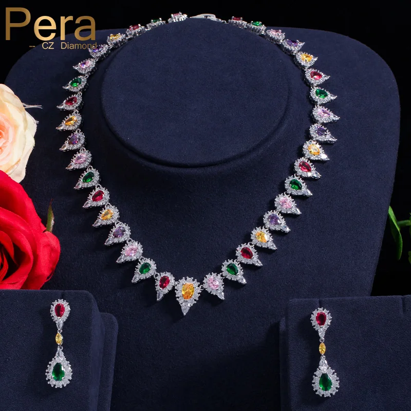 Pera Luxury Bridal Wedding Brilliant Jewelry Big Multicolor Cubic Zirconia Pave Necklace And Earring For Brides Accessories J049
Pera Luxury Bridal Wedding Brilliant Jewelry Big Multicolor Cubic Zirconia Pave Necklace And Earring For Brides Accessories J049