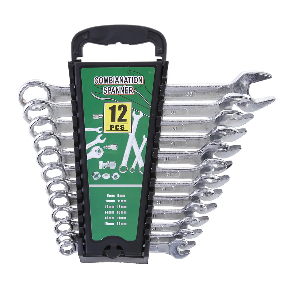 Metric Combination Socket Spanner Set Dual Purpose Wrench 12 Piece Set Lengthening Spanner Wrench Repair Opening Tool