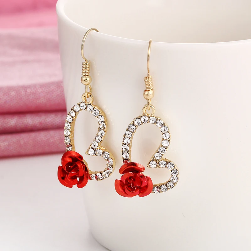 Earrings For Women Vintage Flower Rose Dangle Earrings Crystal Rhinestone Jewelry Statement Exquisite Gift
Earrings For Women Vintage Flower Rose Dangle Earrings Crystal Rhinestone Jewelry Statement Exquisite Gift