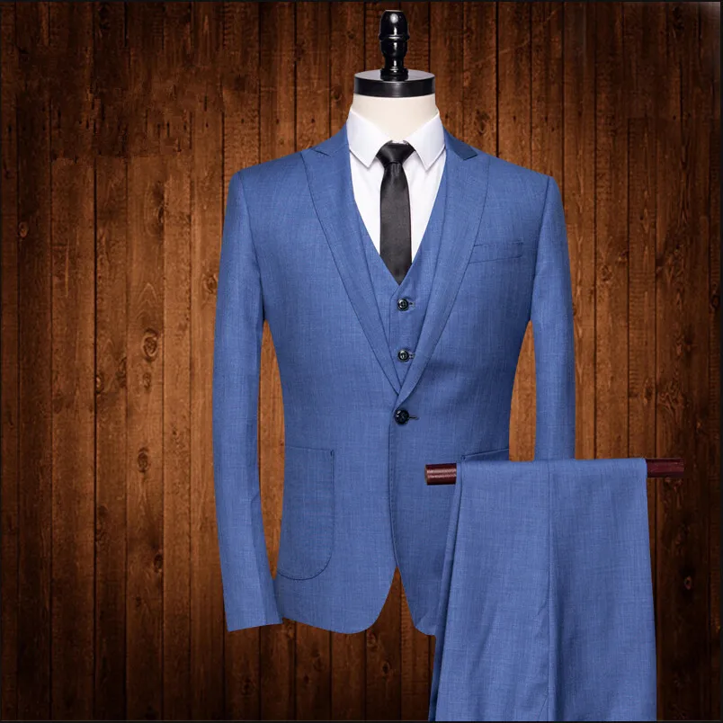 Jacket+Pants+Vest New 2019 Men Suits Light Blue Blazers Male Tuxedo Suit Groom Wedding Prom Business Formal Slim Fit Clothing
Jacket+Pants+Vest New 2019 Men Suits Light Blue Blazers Male Tuxedo Suit Groom Wedding Prom Business Formal Slim Fit Clothing