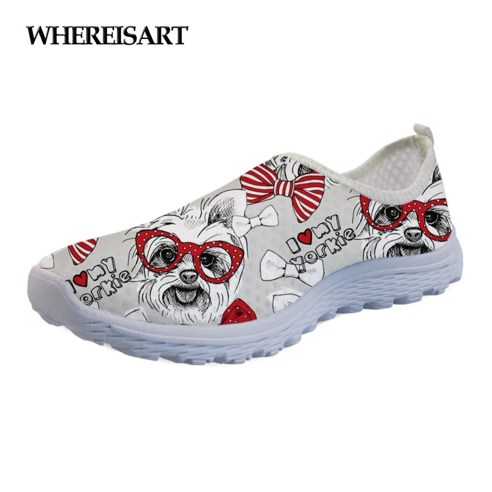 WHEREISART Cute Animal Yorkshire Terrier Pattern Summer Women Flats Shoes Comfortable Mesh Casual Women's Sneakers Shoes Woman 
WHEREISART Cute Animal Yorkshire Terrier Pattern Summer Women Flats Shoes Comfortable Mesh Casual Women's Sneakers Shoes Woman