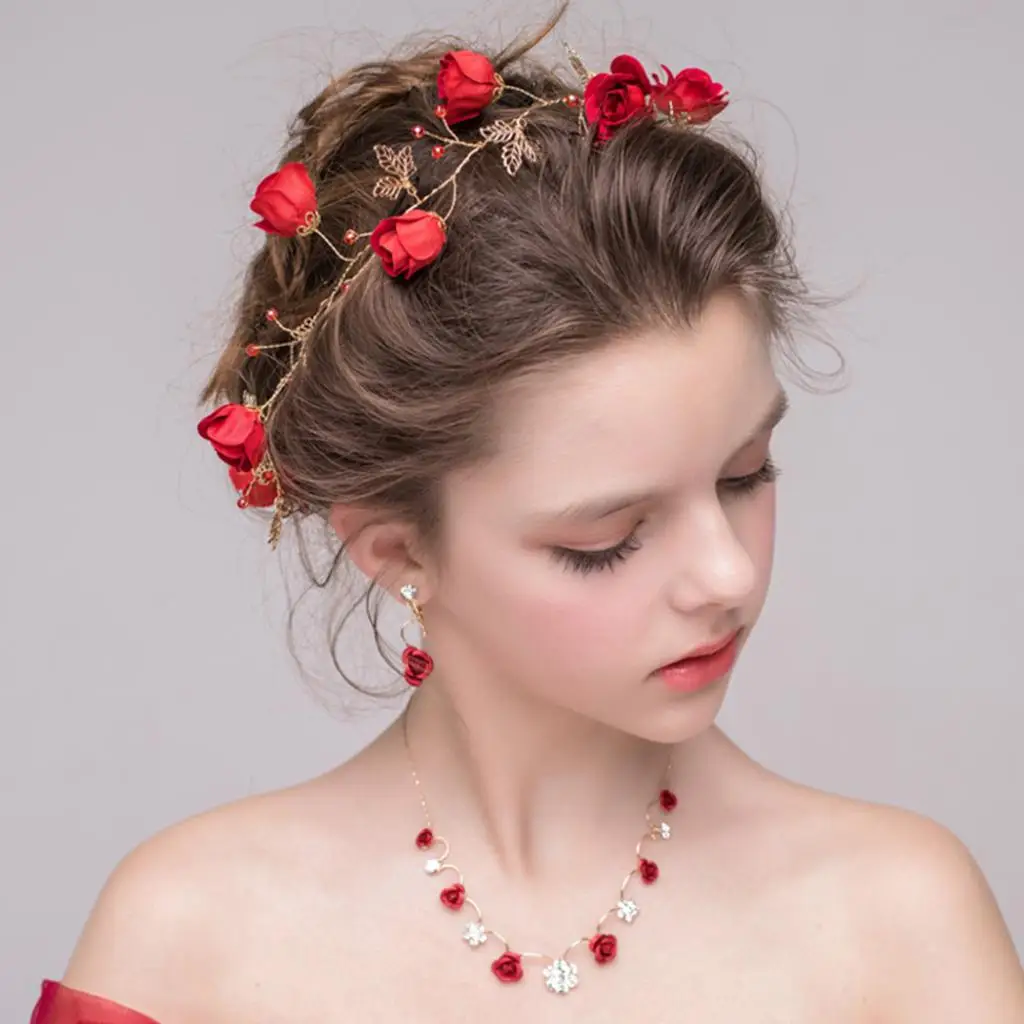 Charming Red Rose Flower Headband Wedding Bride Bridal Hair Band Garland Fancy Headdress Photography Hair Accessories
Charming Red Rose Flower Headband Wedding Bride Bridal Hair Band Garland Fancy Headdress Photography Hair Accessories