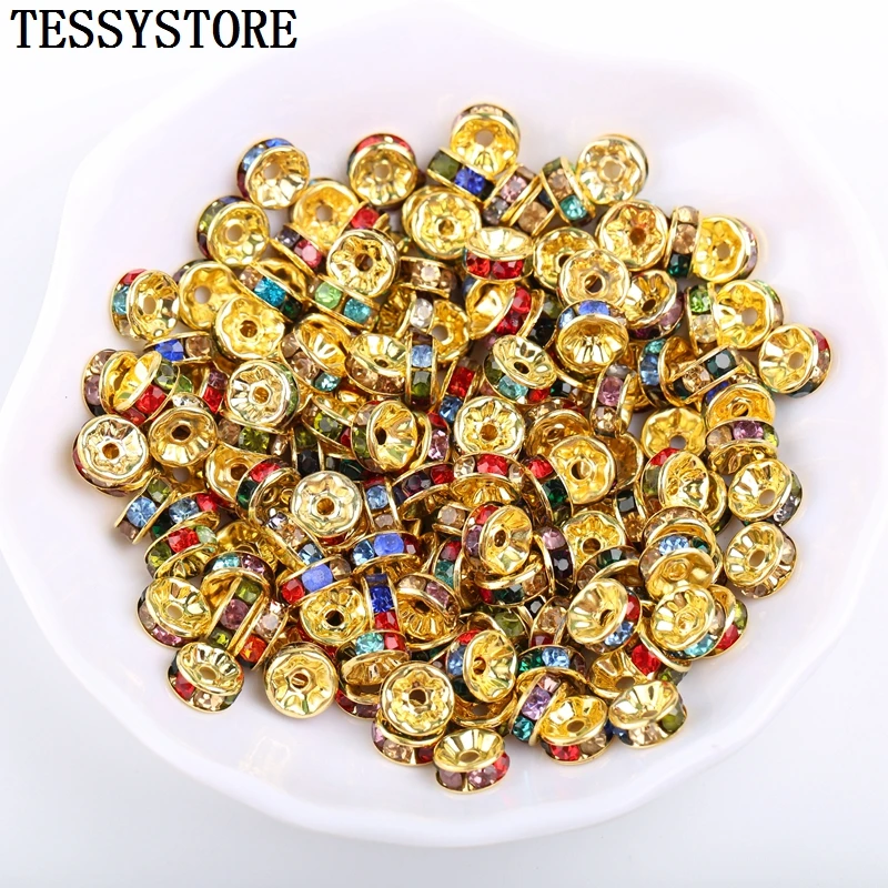 70pcs Circle Inlaid Rhinestone Spacer Beads Gold Silver Plated Beads For Jewelry Making Bracelet Necklace DIY Accessories
70pcs Circle Inlaid Rhinestone Spacer Beads Gold Silver Plated Beads For Jewelry Making Bracelet Necklace DIY Accessories