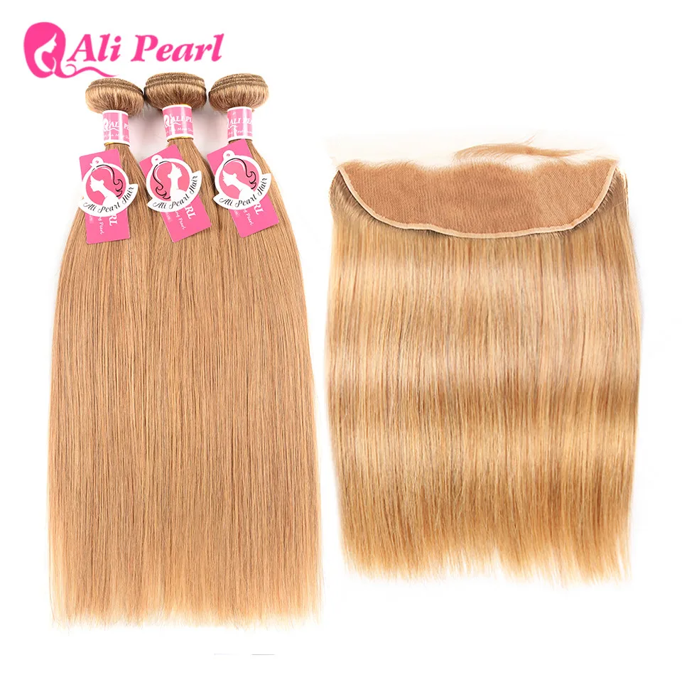 Alipearl Blonde Hair Bundles With frontal Colored #27 Lace Frontal Closure With Bundles Remy Hair
Alipearl Blonde Hair Bundles With frontal Colored #27 Lace Frontal Closure With Bundles Remy Hair