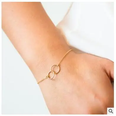 sl295 Double Circle circular interlocking Metal Bracelets Gold Silver Bracelet round Female charm Jewelry Circle Bracelets
sl295 Double Circle circular interlocking Metal Bracelets Gold Silver Bracelet round Female charm Jewelry Circle Bracelets