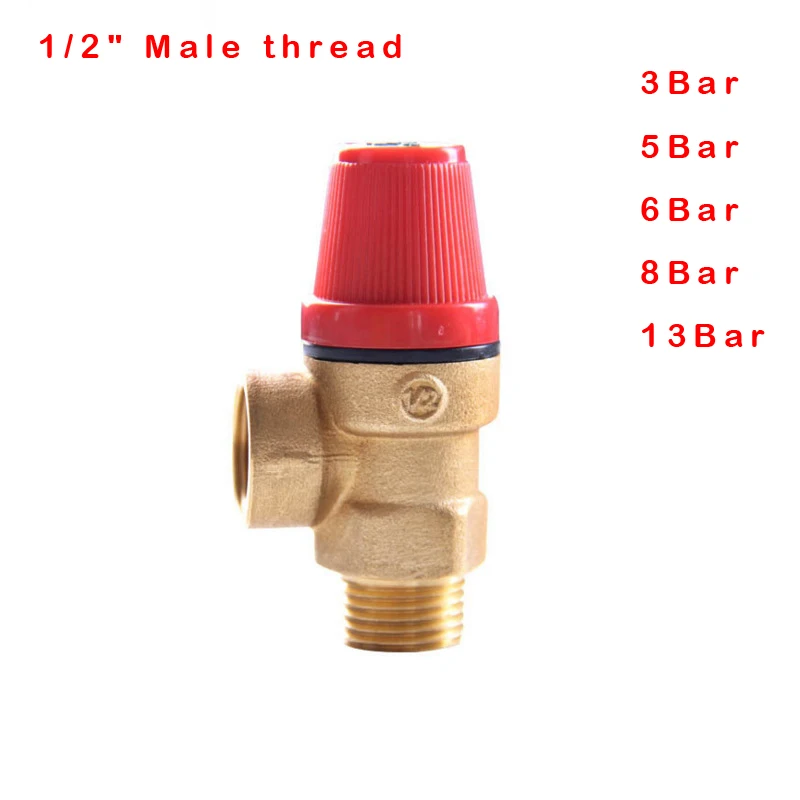 1Pc DN15 3bar 5bar 6 bar 8bar 13bar Brass Angle Type Safety Valve 1/2" male thread relief valve for solar water heater
1Pc DN15 3bar 5bar 6 bar 8bar 13bar Brass Angle Type Safety Valve 1/2" male thread relief valve for solar water heater