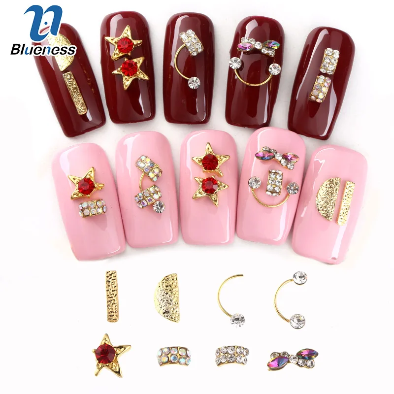 Blueness 10Pcs/lot Gold Bow Smile Design Nail Rhinestones Metal Studs Accessories Manicure Crystal 3D Nail Art Decorations Tips
Blueness 10Pcs/lot Gold Bow Smile Design Nail Rhinestones Metal Studs Accessories Manicure Crystal 3D Nail Art Decorations Tips