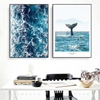 Nordic Ocean False Bay Wall Art Ocean Waves Canvas Painting Whale Tail Posters and Prints Modern Pictures for Living Room Decor 
Nordic Ocean False Bay Wall Art Ocean Waves Canvas Painting Whale Tail Posters and Prints Modern Pictures for Living Room Decor