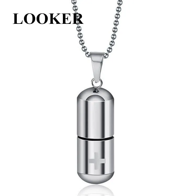 LOOKER Fashion Jewelry Simple Personality Pills Titanium Steel Pendant Stainless Steel Capsules Pendant Necklace
LOOKER Fashion Jewelry Simple Personality Pills Titanium Steel Pendant Stainless Steel Capsules Pendant Necklace