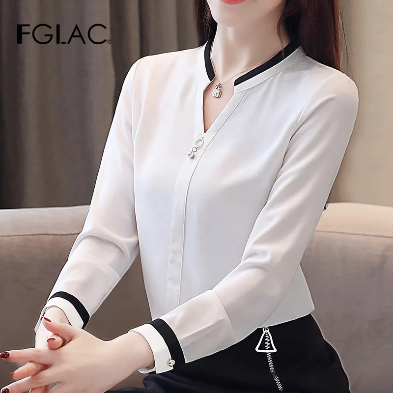 FGLAC Women blouse shirt Fashion Casual long sleeve Chiffon blouse Elegant Slim Office lady work shirt V-Neck blusas
FGLAC Women blouse shirt Fashion Casual long sleeve Chiffon blouse Elegant Slim Office lady work shirt V-Neck blusas